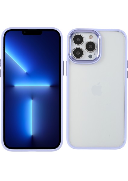 Iphone 13 Pro Telefon Kılıfı Kırmızı Dayanıklı Akrilik+Tpu Koruyucu Kapak Metal Kamera Lens Çerçevesi 6.1 Inç-Mor (Yurt Dışından)