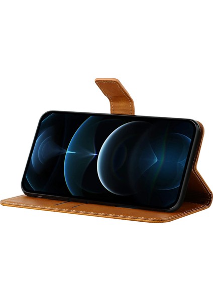 Iphone 13 Profesyonel Telefon Kılıfı Için Düz Renk Tam Koruma Standı Tasarım Pu Deri Strap 6.1 Inç-Kahverengi (Yurt Dışından) fırsatları