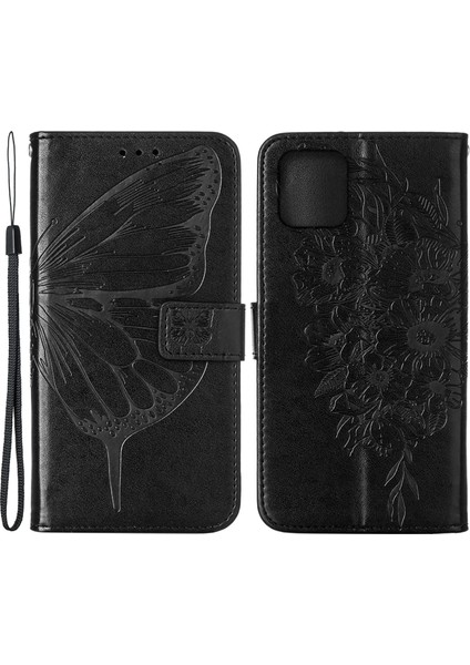 Iphone 13 Pro Telefon Kılıfı Için Tam Koruyucu Koruyucu Kelebek Çiçek Desen Cüzdan Stand Deri 6.1 Inç-Black (Yurt Dışından)
