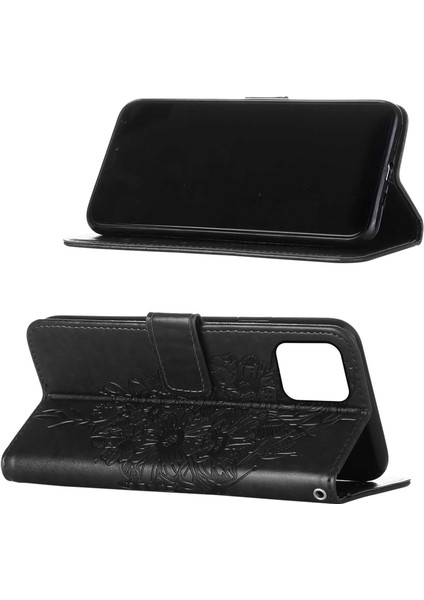 Iphone 13 Pro Telefon Kılıfı Için Tam Koruyucu Koruyucu Kelebek Çiçek Desen Cüzdan Stand Deri 6.1 Inç-Black (Yurt Dışından) fırsatları