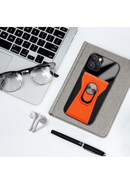 Iphone 13 Pro Max Telefon Kılıfı 6.7 Inç Litchi Doku Anti-Çizelge Pu Deri+Sert Pc+Tpu Kickstand Telefon Kapağı Telefon Kabuk-Orange (Yurt Dışından) fiyatları