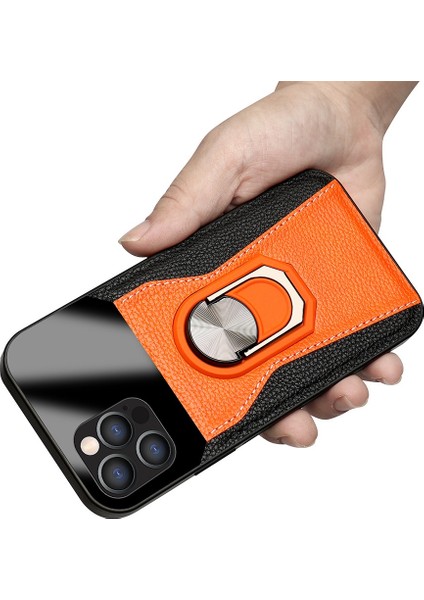 Iphone 13 Pro Max Telefon Kılıfı 6.7 Inç Litchi Doku Anti-Çizelge Pu Deri+Sert Pc+Tpu Kickstand Telefon Kapağı Telefon Kabuk-Orange (Yurt Dışından) fırsatları