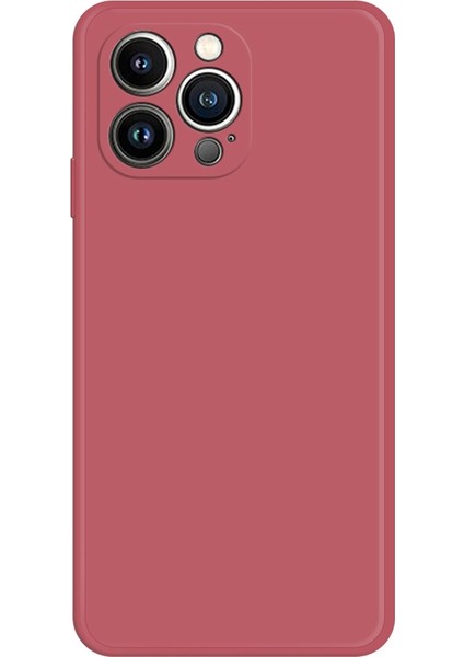 Iphone 13 Pro Telefon Kılıfı 6.1 Inç Mikrofiber Astar Ka Tpu Geri Kılıf Düz Kenar Şok Geçirmez-Kırmızı (Yurt Dışından)