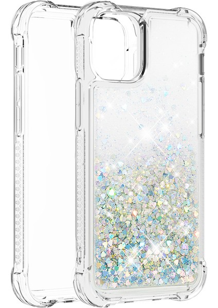 Iphone 13 Pro 6.1 Inç-Silver Için Glitter Bling Sıvı Işıltı Moda Akış Hızlı ve Tpu Kılıfı (Yurt Dışından) modelleri