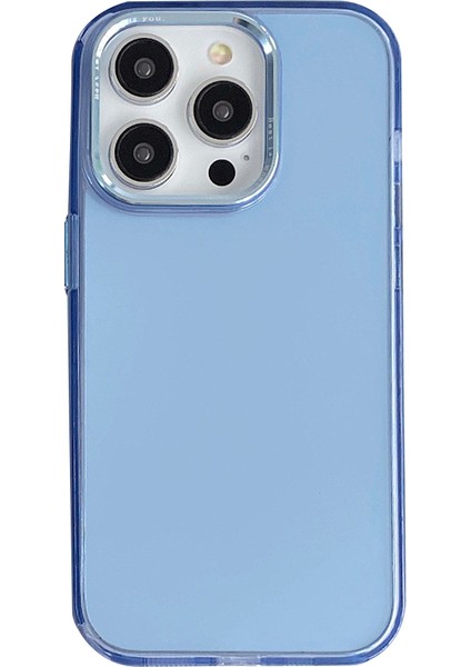 Iphone 13 Pro Max Telefon Kılıfı Alüminyum Alaşım Lens Çerçevesi Çizelge Karşıtı Cep Telefon Kılıfı Tpu+Pc Arka Kapak Mavisi Temizle (Yurt Dışından)