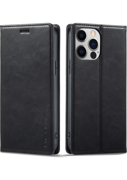 Iphone 13 Pro Max Telefon Kılıfı 6.7 Inç Rfıd Engelleme Manyetik Kapatma Cep Telefonu Kapağı Flip Cüzdan Stand Koruyucu Kabuk Black (Yurt Dışından)