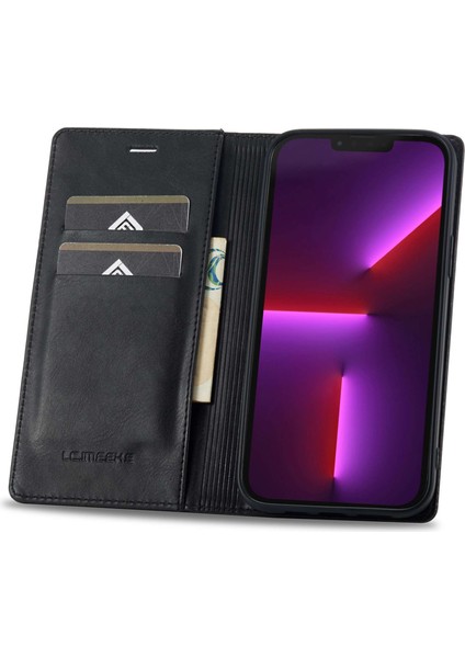 Iphone 13 Pro Max Telefon Kılıfı 6.7 Inç Rfıd Engelleme Manyetik Kapatma Cep Telefonu Kapağı Flip Cüzdan Stand Koruyucu Kabuk Black (Yurt Dışından) fiyatları