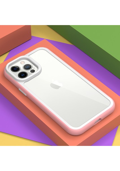 Iphone 13 Pro Max Telefon Kılıfı Için Şok Geçirmez Temiz Telefon Kılıfı Akrilik Geri+Renkli Çift Çıkarılabilir 2-1 Arada Kapak Pembe (Yurt Dışından) fırsatları
