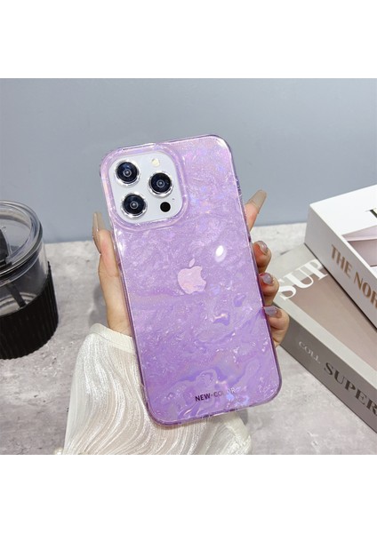 Iphone 13 Pro 6.1 Inç Imd Kabuk Desenli Telefon Kılıfı Tpu+Pc Şok Geçirmez Kapak Light Mor (Yurt Dışından)