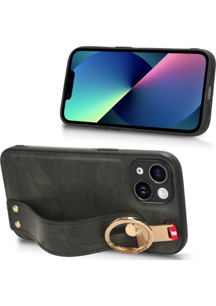 Iphone 13 Mini Telefon Kılıfı Için 5.4 Inç Bileklik Kickstand Deri Kaplama Pc+Tpu Boyun Kayış-Yeşil ile Çizim Önleyici Kapak (Yurt Dışından) fırsatları