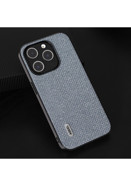 Iphone 13 Pro Max Telefon Kılıfı Rhinestone Doku Telefon Kapağı Pu Derisi+Pc+Tpu Bırak Koruma Vaka-Grey (Yurt Dışından)