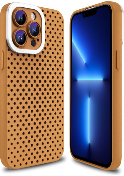 Iphone 13 Pro Telefon Kılıfı 6.1 Inç Cilt Touch Tpu Çarpışma Karşıtı Kılıf Içi Boş Delik Isı Dispidation-Brown (Yurt Dışından)