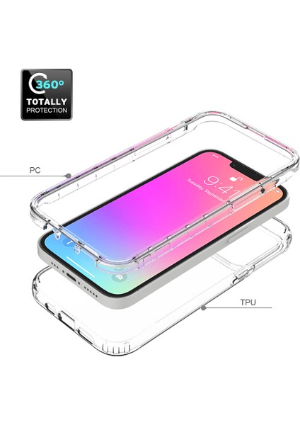 Iphone 13 Pro 6.1 Inç-Mor Için Şeffaf Anti-Damla Gradyan Renk Net Tpu+Pc Kabuğu (Yurt Dışından) fırsatları