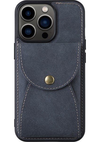 Iphone 13 Pro Telefon Kılıfı Çıkarılabilir 2 Arada Tasarım Kapağı Manyetik Dikey Açık Kart Deri Kaplamalı Pc+Tpu Koruyucu Kılıf 6.1 Inç-Mavi (Yurt Dışından)