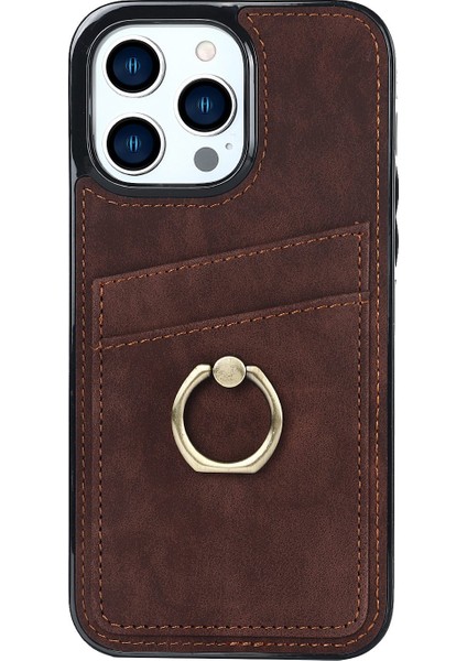 Iphone 13 Pro Max Telefon Kılıfı 6.7 Inç Retro Pu Derılı Kaplamalı Tpu Kılıf Anti-Çizelge Telefon Kapağı Ring Kickstand ve Card Tutucu-Brown (Yurt Dışından) fiyatları