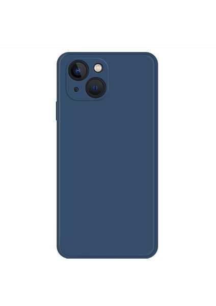 Iphone 13 Mini Telefon Kılıfı Için 5.4 Inç Ka Tpu Koruyucu Kılıf Mikrofiber Astar Düz Kenar Düz Renkli Telefon Kapak-Dark Mavi (Yurt Dışından)