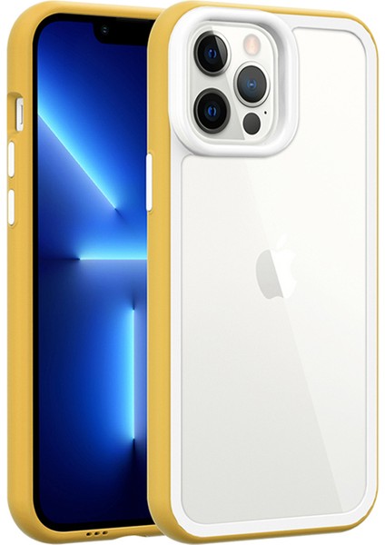 Iphone 13 Pro Max Telefon Kılıfı Için Şok Geçirmez Temiz Telefon Kılıfı Akrilik Geri+Renkli Çift Çıkarılabilir 2'si 1 Arada Sarı Sarı (Yurt Dışından)