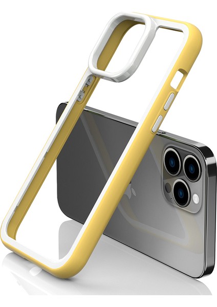 Iphone 13 Pro Max Telefon Kılıfı Için Şok Geçirmez Temiz Telefon Kılıfı Akrilik Geri+Renkli Çift Çıkarılabilir 2'si 1 Arada Sarı Sarı (Yurt Dışından) modelleri