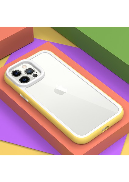 Iphone 13 Pro Max Telefon Kılıfı Için Şok Geçirmez Temiz Telefon Kılıfı Akrilik Geri+Renkli Çift Çıkarılabilir 2'si 1 Arada Sarı Sarı (Yurt Dışından) fırsatları