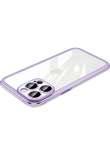 Iphone 13 Pro Max Telefon Kılıfı 6.7 Inç Rhinestone Dekor Tpu+Pc Telefon Kapağı Elektrapılaşma Çerçevesi Arka Lens All Sızdırılmış Doğum (Yurt Dışından) fiyatları