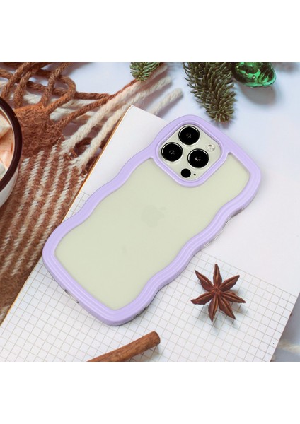 Iphone 13 Pro Telefon Kılıfı Için 6.1 Inç Anti-Fall Wavy Edge Renk Çerçevesi Şeffaf Arka Kapak Pc+Tpu Telefon Vaka-Doğru (Yurt Dışından) modelleri