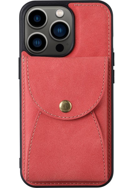 Iphone 13 Pro Telefon Kılıfı Çıkarılabilir 2 Arada Tasarım Kapağı Manyetik Dikey Açık Kart Deri Kaplamalı Pc+Tpu Koruyucu Kılıf 6.1 Inç-Kırmızı (Yurt Dışından)