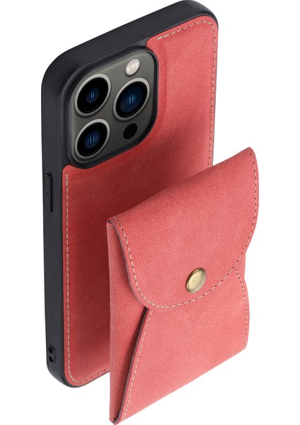 Iphone 13 Pro Telefon Kılıfı Çıkarılabilir 2 Arada Tasarım Kapağı Manyetik Dikey Açık Kart Deri Kaplamalı Pc+Tpu Koruyucu Kılıf 6.1 Inç-Kırmızı (Yurt Dışından) modelleri