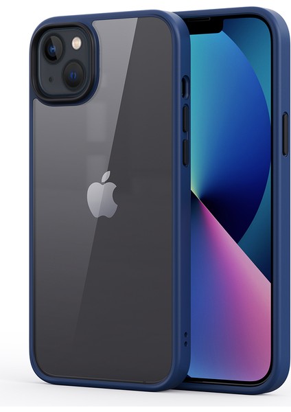 Iphone 13 Mini 5.4 Inç Mat Şok Geçirmez Telefon Kılıfı Tpu+Pc Şeffaf Arka Kapak Mavisi (Yurt Dışından)