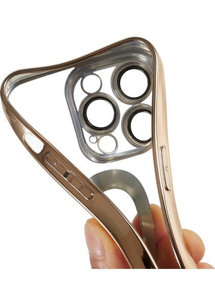 Iphone 13 Pro Telefon Kılıfı 6.1 Inç CD Doku Yüzük Logo Deliği Tasarımı Temiz Tpu Elektraplama Kenarları Dahili Pc Lens Film Gold ile Koruyucu Kapak (Yurt Dışından) modelleri