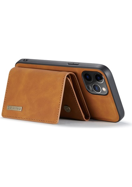 Iphone 13 Pro Telefon Kılıfı Için Kablosuz Şarj Deri Kaplamalı Tpu+Pc Mıknatıs Emilim Cüzdan Hibrit Kapak Kabuğu Kickstand 6.1 Inç-Kahverengi (Yurt Dışından) modelleri