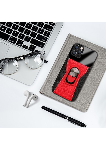 Iphone 13 Pro Telefon Kılıfı 6.1 Inç Halka Tutucu Kickstand Bi-Renk Litchi Doku Pu Deri+Sert Pc+Tpu Telefon Kılıfı (Yurt Dışından) fiyatları