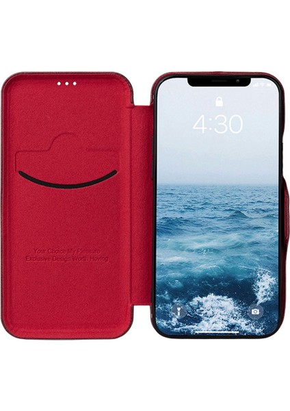Iphone 13 Pro Max Telefon Kılıfı 6.7 Inç Pu Deri Tpu Tam Koruma Kılıfı Folio Flip Card Yuvası Stand Kapak-Kırmızı (Yurt Dışından)