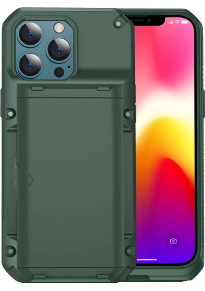 Iphone 13 Pro Max Telefon Kılıfı Için 6.7 Inç Hassas Kesim Tpu+Pc Tarafı Kart Yuvası Yeşili ile Kayma Tasarım Koruyucu Telefon Kılıfı (Yurt Dışından)