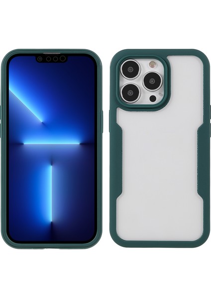 Iphone 13 Pro Telefon Kılıfı Için 360 Derece Tam Koruma Pet Ekranı Filmi+Akrilik+Tpu Kameralı Kamera Lens Koruması 6.1 Inç Yeşil (Yurt Dışından)