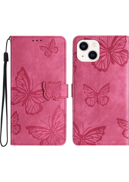 Iphone 13 Mini Telefon Kılıfı Pu Deri Kabuk 5.4 Inç Stand Cüzdan Kılıf Kelebek Basılı Skin Touch Telefon Kapak Çizgisi (Yurt Dışından) fiyatları