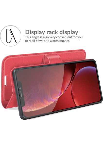 Iphone 13 Pro Telefon Kılıfı Için Litchi Skin Deri Cüzdan Stand 6.1 Inç-Kırmızı ile Iyi Korumalı Mobil Kılıf (Yurt Dışından) fiyatları