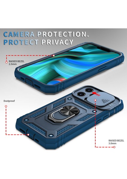 Iphone 13 Pro Max Telefon Kılıfı Için 6.7 Inç Kart Sürgülü Kamera Kapağı Tasarım Pc+Tpu Dahili Kickstand-Sapfire ile Telefon Kılıfı (Yurt Dışından) fırsatları
