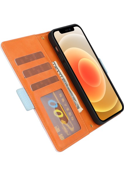 Iphone 13 Pro Telefon Kılıfı Için Çizilmeye Dayanıklı Litchi Doku Cüzdan Tasarımı Çeşitli Renk Tarzı Deri 6.1 Inç-Mavi (Yurt Dışından) fırsatları