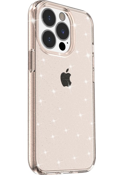 Iphone 13 Pro 6.1 Inç Için Clear Bling Bling Işıltılı Toz Parıltı Parlak Yumuşak Tpu+Sert Pc Arka Kapak-Altın (Yurt Dışından) modelleri