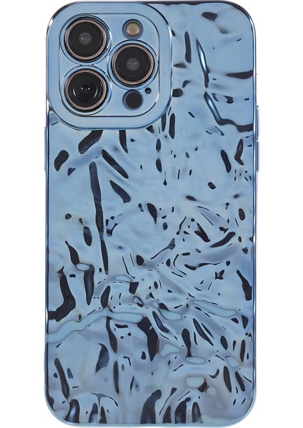Iphone 13 Pro Max Telefon Kılıfı Elektraplatma Tpu Kılıfı Kırışmış Düzensiz Damla Anti Anti Anti Anti Anti Tele Blue (Yurt Dışından)