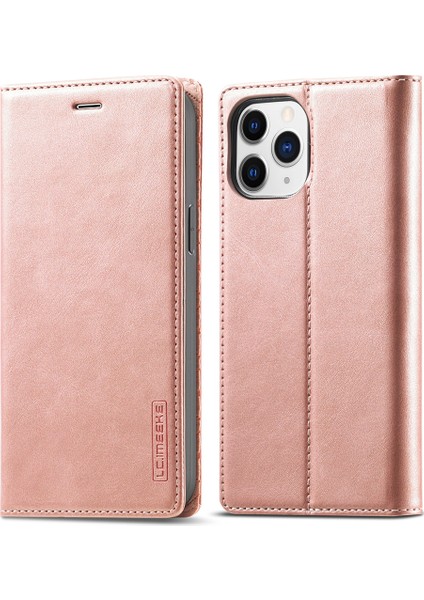 Iphone 13 Pro Telefon Kılıfı Lc Güçlü Manyetik Cüzdan Stand Tasarımı Şok Geçirmez Pu Deri Kapak 6.1 Inç-Rose Altın (Yurt Dışından)