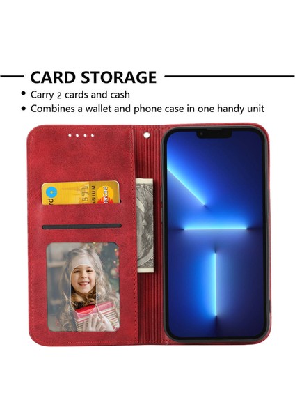 Iphone 13 Pro Telefon Kılıfı Için Baskılı Rhombus Desen Telefon Stand Kapağı 6.1 Inç Buzağı Doku Pu Deri Kılıf Strap-Red ile Manyetik Cüzdan (Yurt Dışından) modelleri
