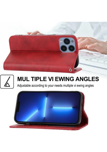 Iphone 13 Pro Telefon Kılıfı Için Baskılı Rhombus Desen Telefon Stand Kapağı 6.1 Inç Buzağı Doku Pu Deri Kılıf Strap-Red ile Manyetik Cüzdan (Yurt Dışından) fırsatları