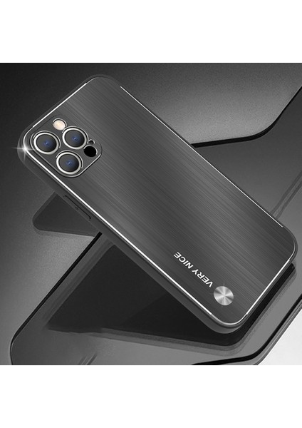 Iphone 13 Pro Max Telefon Kılıfı Şok Geçirmez Telefon Kılıfı 6.7 Inç Çizgi Anti-Çizelge Tpu+Alüminyum Alaşım Fırçalanmış Hibrit Kapak Black (Yurt Dışından) fiyatları
