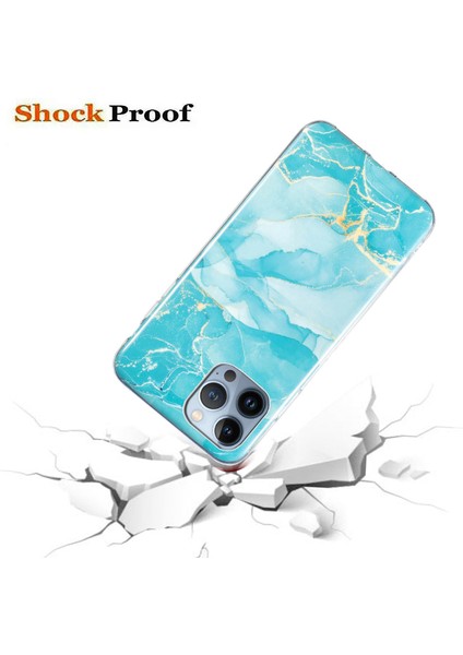 Iphone 13 Pro Max Telefon Kılıfı Koruyucu Telefon Kılıfı 6.7 Inç Mermer Desen Imd Esnek Tpu Geri Kapak Yeşili (Yurt Dışından) fırsatları