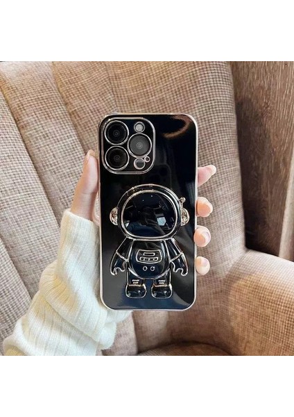 Iphone 13 Pro Max Telefon Kılıfı 6.7 Inç Astronot Kickstand Tpu Telefon Kılıfı Elektrapan Anti-Çizelge Koruyucu Kapak Black (Yurt Dışından)