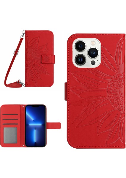 Iphone 13 Pro Telefon Kılıfı 6.1 Inç Baskı Pu Pu Deri Cüzdan Stand Kapağı Manyetik Toka Omuz Askılı Cilt Dokunuşu (Yurt Dışından)