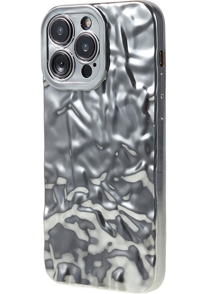 Iphone 13 Pro Max Telefon Kılıfı Elektrokaplatma Tpu Kılıfı Kırışmış Düzensiz Dalgalı Telefon Kapak Silver (Yurt Dışından) fiyatları