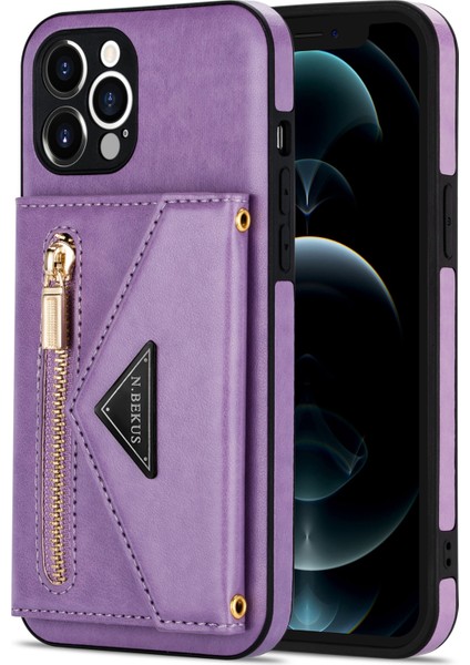 Iphone 13 Pro Telefon Kılıfı Için 6.1 Inç Çizgiye Döküm Anti-Damla Kickstand Tasarım Cüzdan Pu Deri+Tpu Long Lawy-Spurple ile Telefon Kılıfı Kılıfı (Yurt Dışından) fiyatları