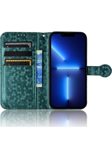 Iphone 13 Pro Max Telefon Kılıfı 6.7 Inç Iyi Korunmuş Manyetik Toka Nokta Deseni Baskılı Telefon Kapağı Deri Standı Cüzdan Kitap Stili Vaka-Yeşil (Yurt Dışından) fiyatları